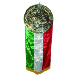 Escudo dorado con gallardete