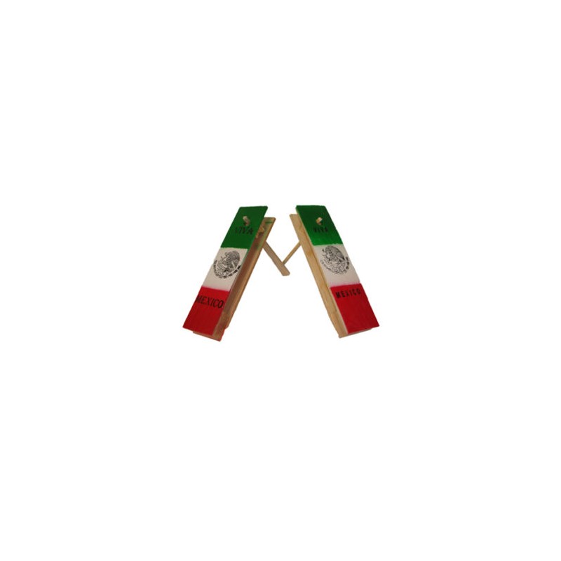 Matraca de madera grande tricolor
