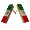 Matraca de madera grande tricolor