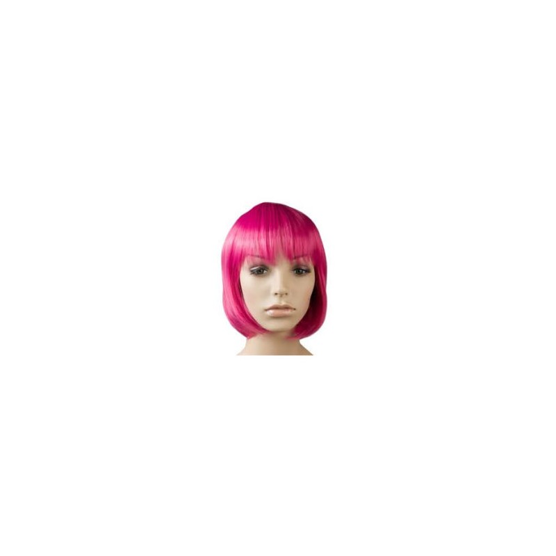 Peluca corta fucsia
