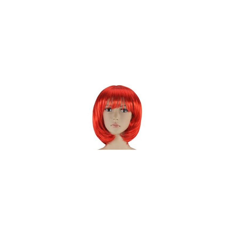 Peluca corta roja