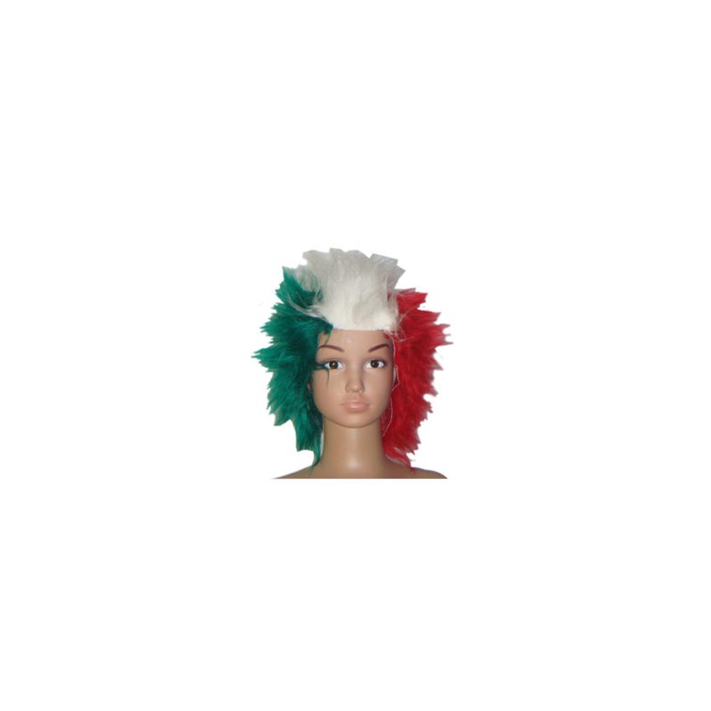 Peluca de peluche tricolor