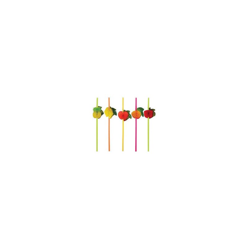 Popotes de Plástico con Frutas