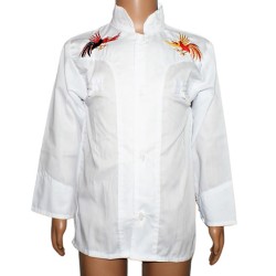 CAMISA PACHUQUEÑA BLANCA CON GALLOS