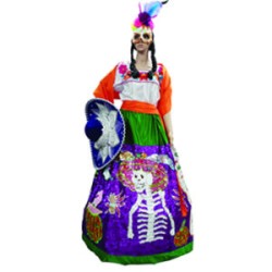 Catrina mexicana falda cuajada