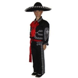 Charro negro con bordado blanco