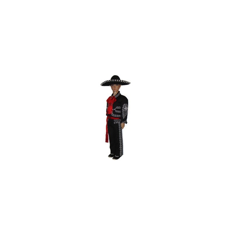 Charro negro con bordado blanco