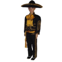 CHARRO NEGRO CON BORDADO DORADO