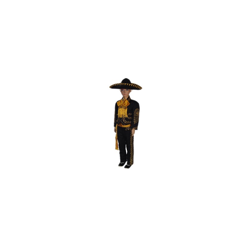 CHARRO NEGRO CON BORDADO DORADO